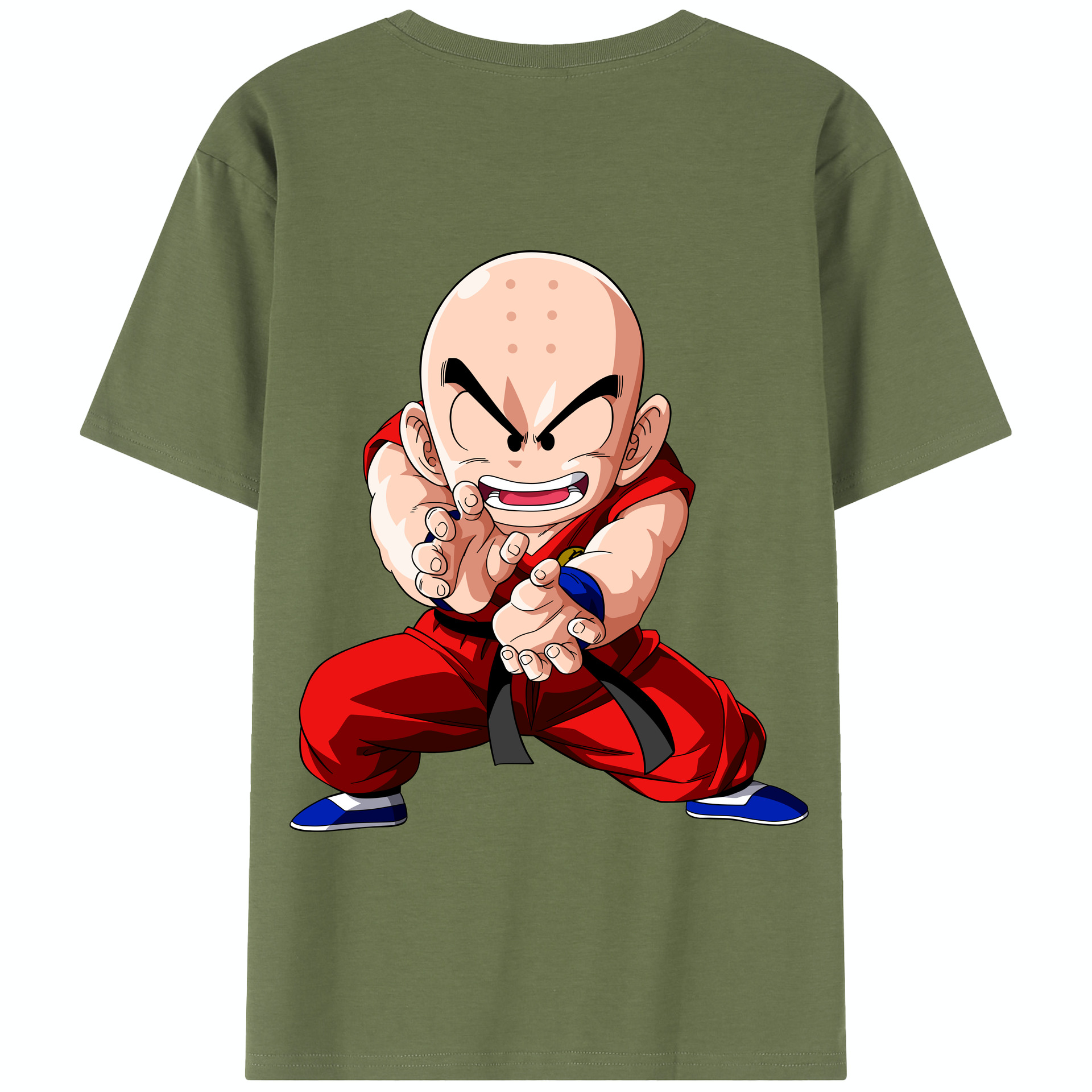 （画像用） ドラゴンボール クリリン DRAGON BALL krillin 綿100％半袖Tシャツ（背面プリント）